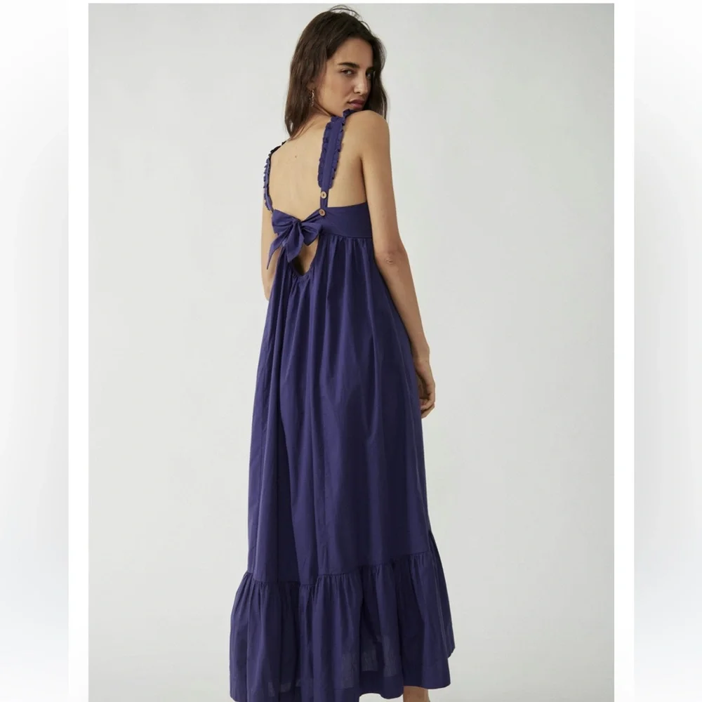 NWT free people Blue Depth Isabella Maxi Dress - Picture 3 of 5